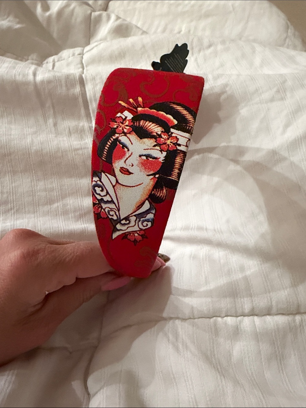 Ed Hardy Red Geisha Padded Headband